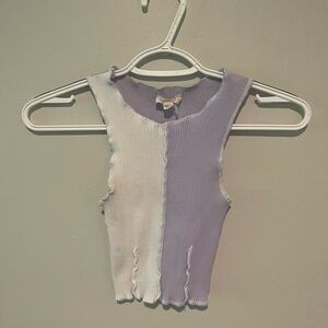 Fashion Nova Purple and White Crop Top